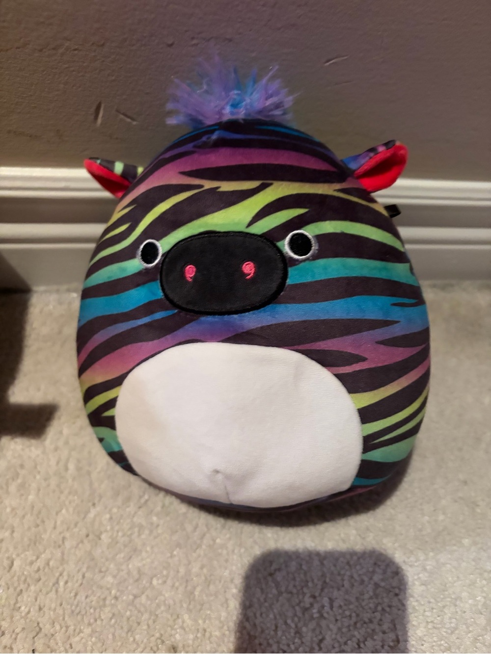 Plush Rainbow Zebra Kids Stuffed Animal - Multicolor